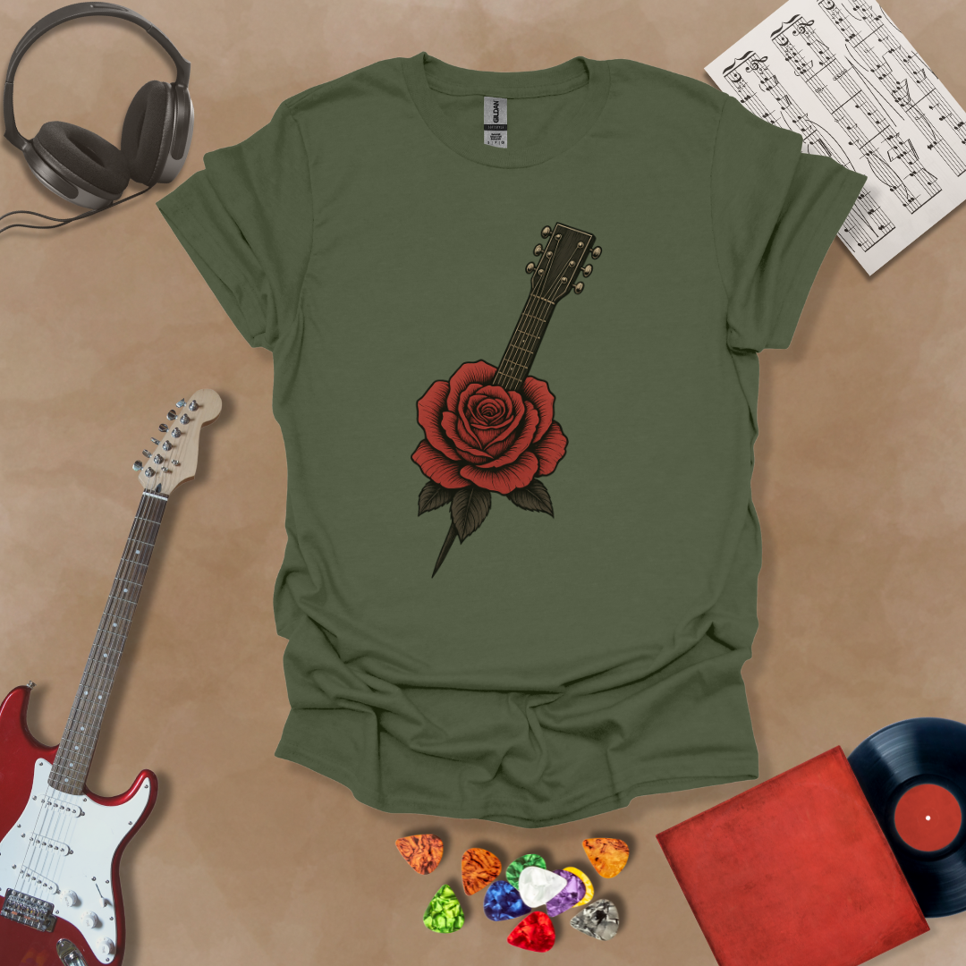 Guitar Rose Unisex Softstyle T-Shirt