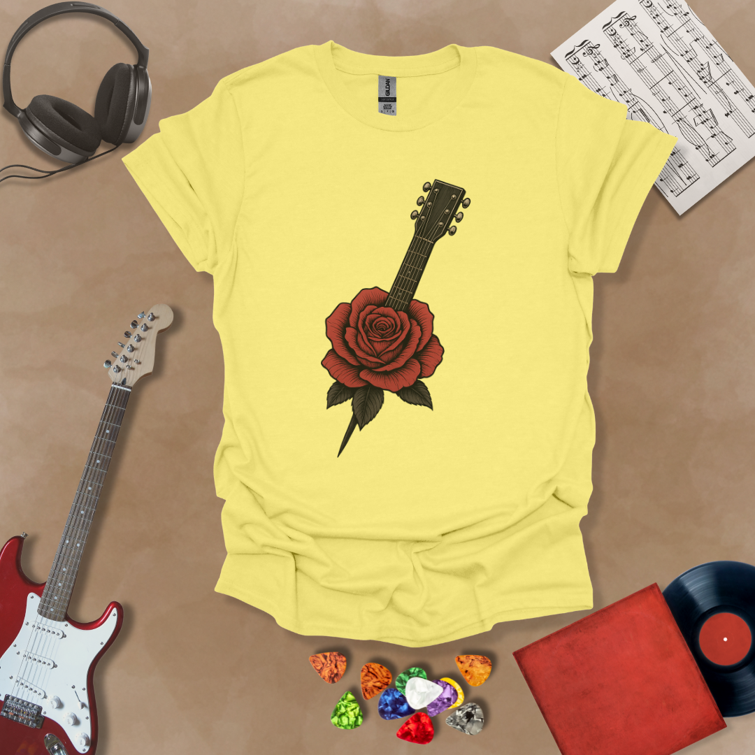 Guitar Rose Unisex Softstyle T-Shirt