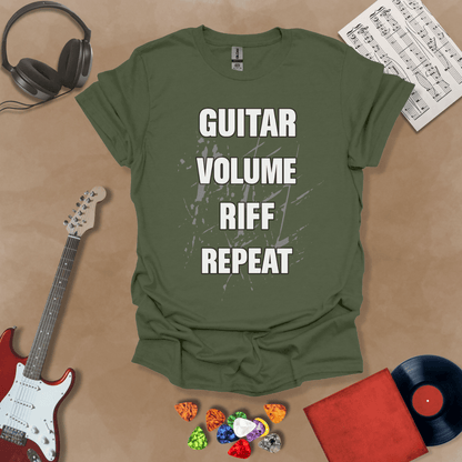 Guitar, Volume, Riff, Repeat - Unisex Softstyle T-Shirt