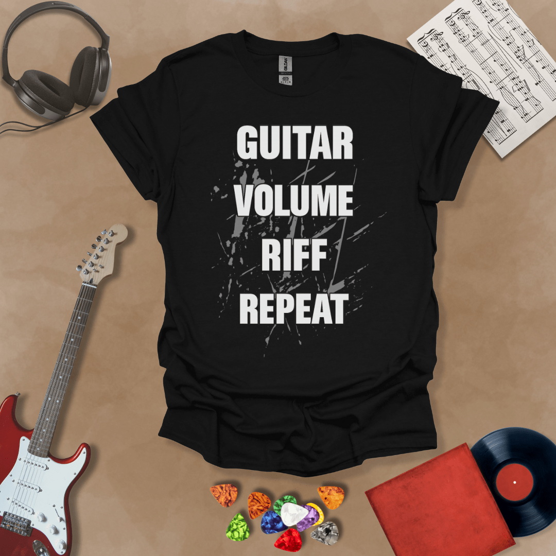Guitar, Volume, Riff, Repeat - Unisex Softstyle T-Shirt