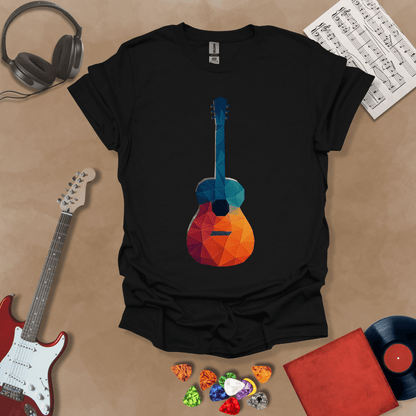 Vibrant Polygon Shapes Guitar Unisex Softstyle T-Shirt