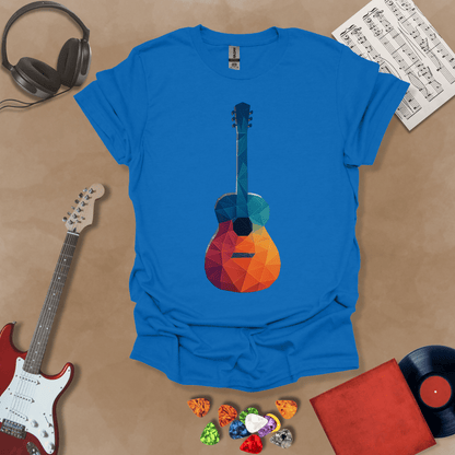 Vibrant Polygon Shapes Guitar Unisex Softstyle T-Shirt