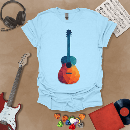 Vibrant Polygon Shapes Guitar Unisex Softstyle T-Shirt