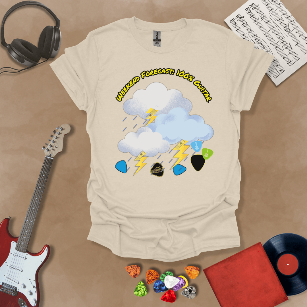 Weekend Forecast 100% Guitar Unisex Softstyle T-Shirt