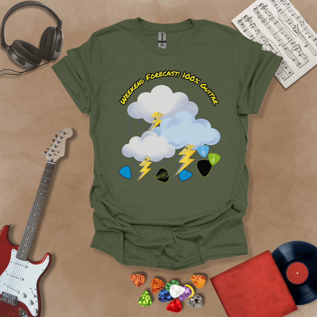 Weekend Forecast 100% Guitar Unisex Softstyle T-Shirt
