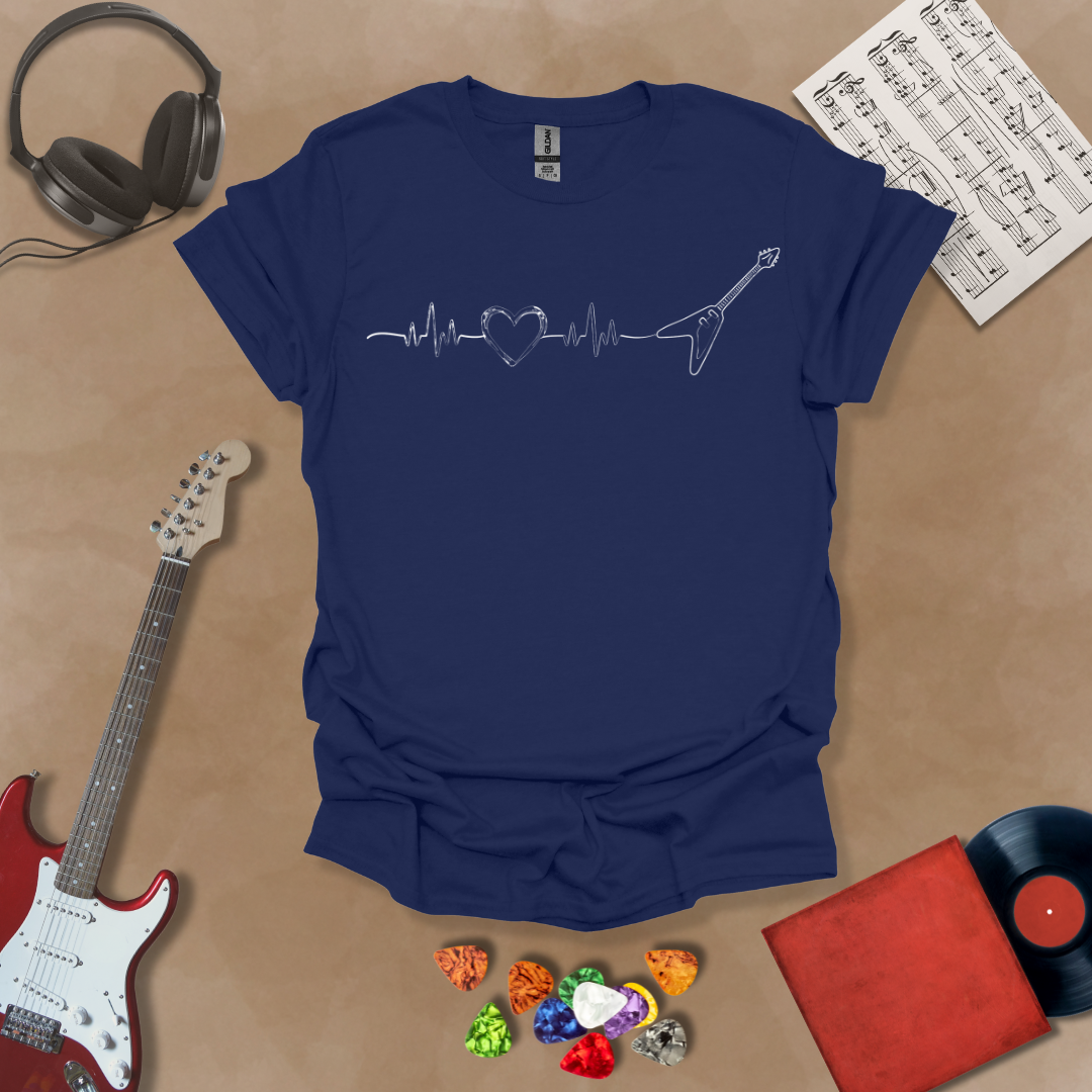Guitar Heartbeat Unisex Softstyle T-Shirt