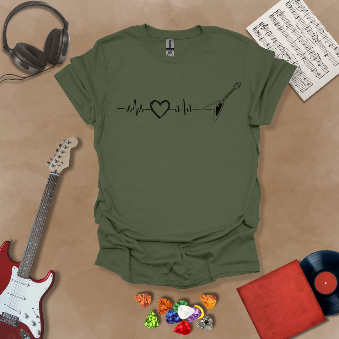 Guitar Heartbeat Unisex Softstyle T-Shirt