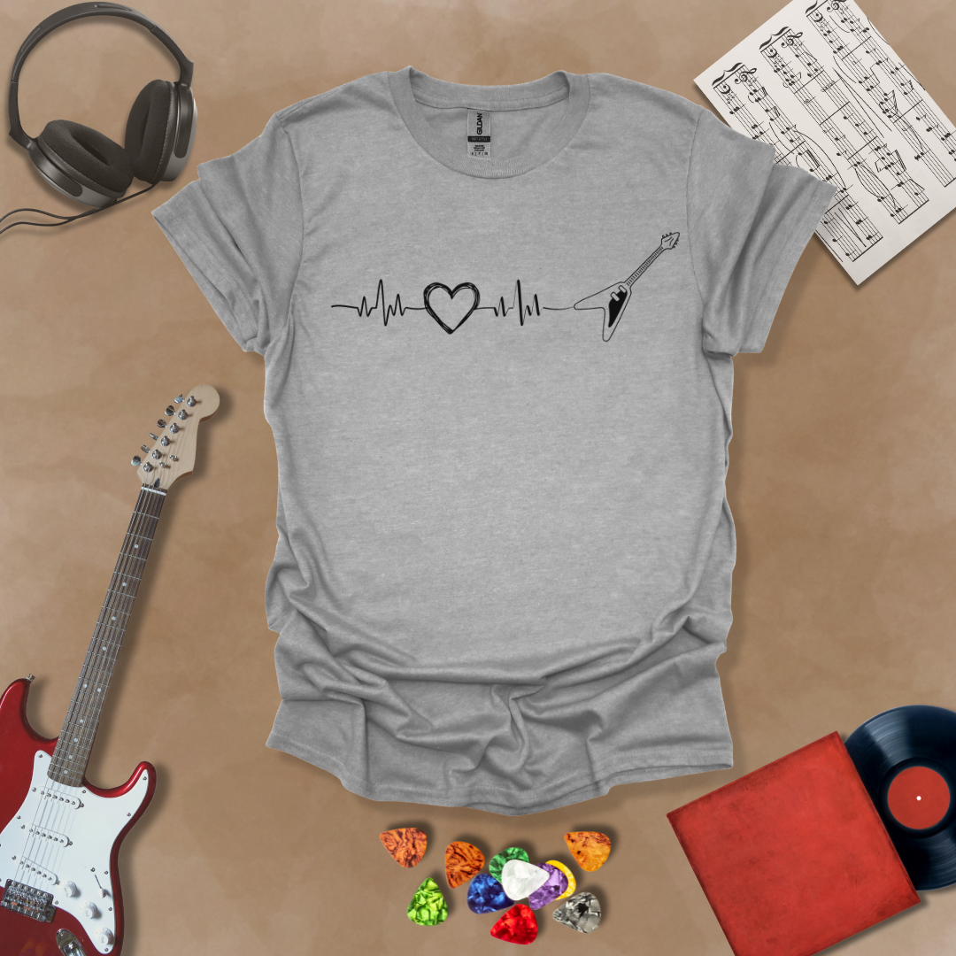 Guitar Heartbeat Unisex Softstyle T-Shirt