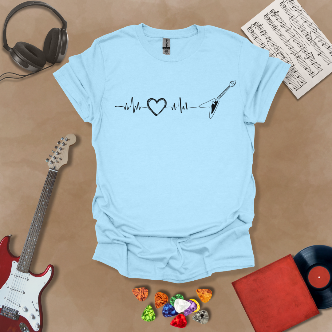 Guitar Heartbeat Unisex Softstyle T-Shirt